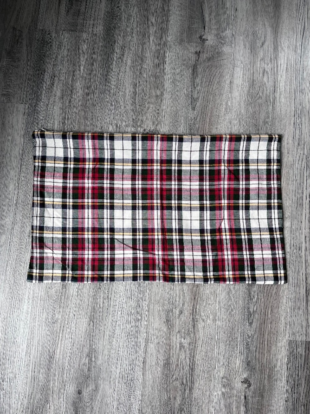 Pottery Barn Lumbar Pillow Cover Sham Cotton Linen Tartan Plaid 16 x 26